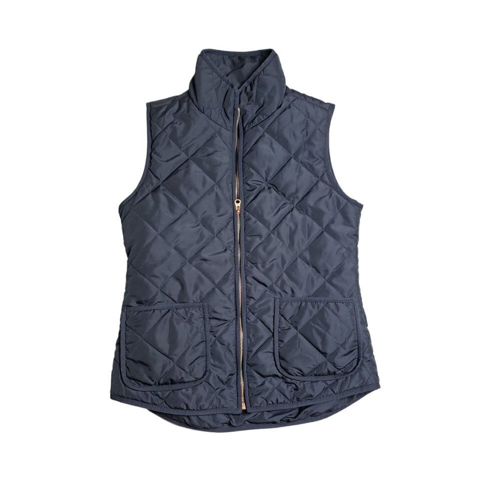 Market & Spruce Navy blue sleeveless quilted vest,‎ size Small